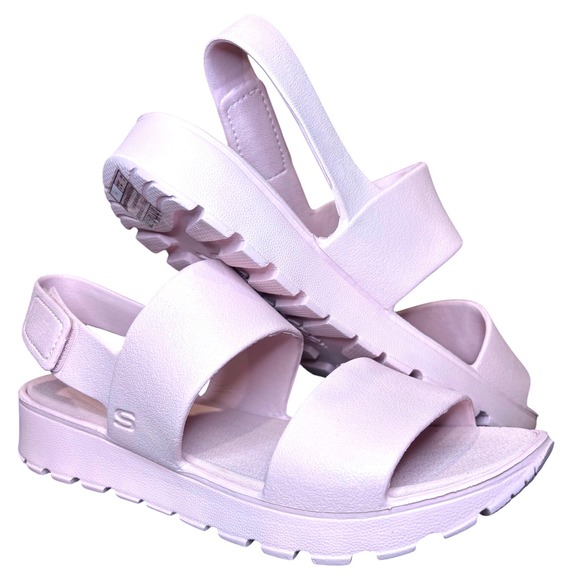 Skechers Luxe Foam Women's Sandals Blush Pink Comfort Slip On Size 10 - Picture 1 of 8